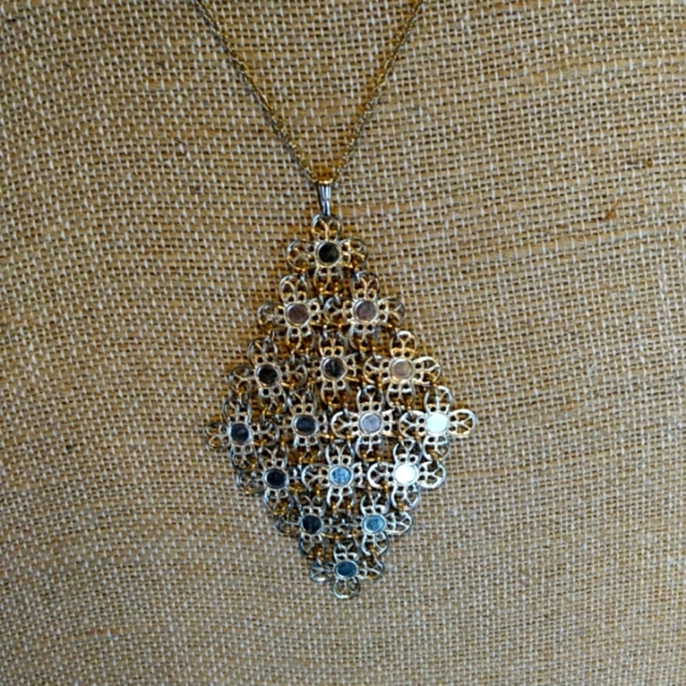 3 for $30 Sarah Coventry Fashion Jewelry Gold Statement Necklace with Pendant